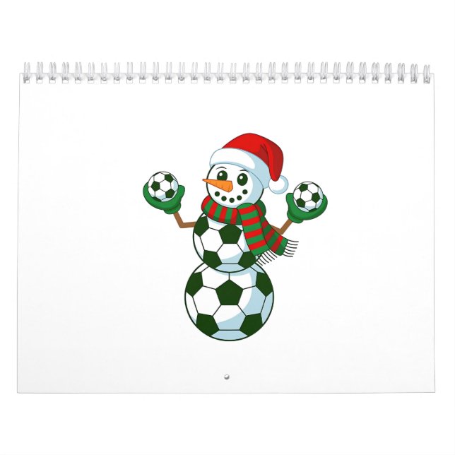 Snowman Soccer Christmas Sport Lovers  Calendar (Cover)