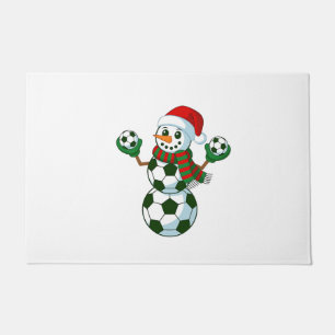 Snowman Soccer Christmas Sport Lovers Doormat