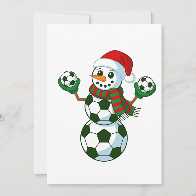 Snowman Soccer Christmas Sport Lovers  Invitation (Front)