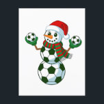 Snowman Soccer Christmas Sport Lovers  Invitation Postcard<br><div class="desc">soccer snowman,  Christmas 2025,  football holiday,  soccer lovers xmas,  funny sports snowman,  winter athlete humour,  soccer Christmas,  festive football fan,  holiday mashup,  xmas sport combo</div>