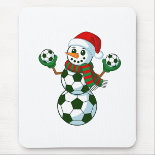 Snowman Soccer Christmas Sport Lovers  Mouse Pad