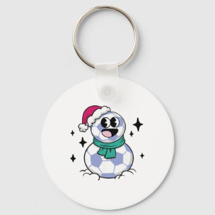 Snowman Soccer Keychain