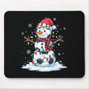 Snowman Soccer Player Santa Hat Christmas Funny Me Mouse Pad