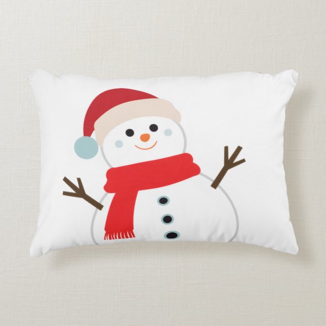 SNOWMAN sock for warm decor Christmas Accent Pillow (Front)