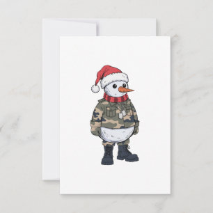Snowman Soldier Christmas 2026 Holiday Military Invitation