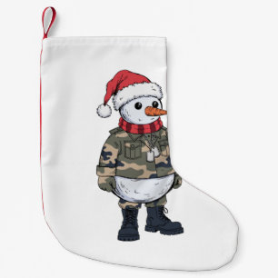 Snowman Soldier Christmas 2026 Holiday Military Small Christmas Stocking