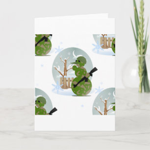 snowman soldier christmas holiday card
