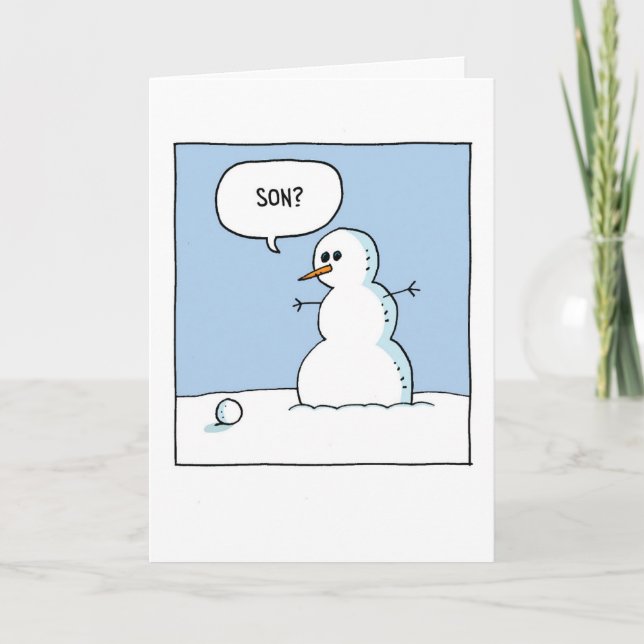 Snowman Son Christmas Card (Front)