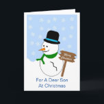 Snowman Son Christmas Card<br><div class="desc">Greeting card son Christmas card snowman design. Customise this Christmas card with any text then have it printed and sent to you or instantly download it. Should you require any help with customising then contact us through the link on this page. Son snowman design personalised Christmas card that you can...</div>