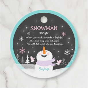 Snowman Soup Christmas Hot Chocolate Gift Favour Tags