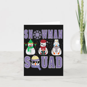 Snowman Squad Funny Family Matching, Teacher And S Card