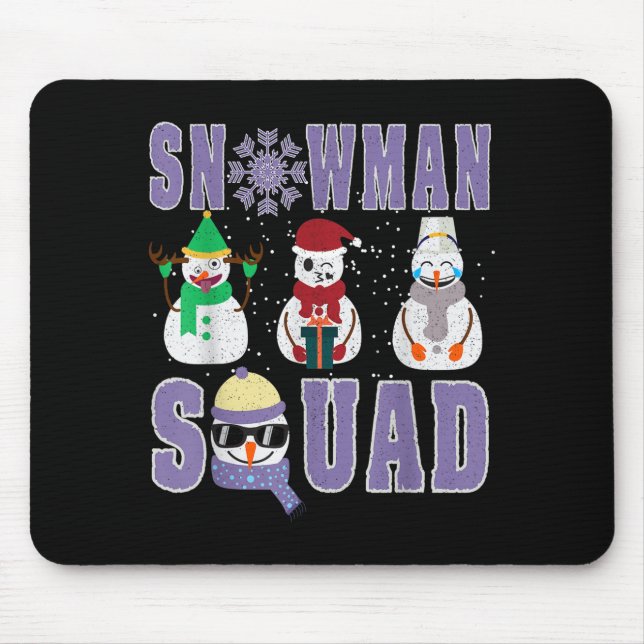 Snowman Squad Funny Family Matching, Teacher And S Mouse Pad (Front)