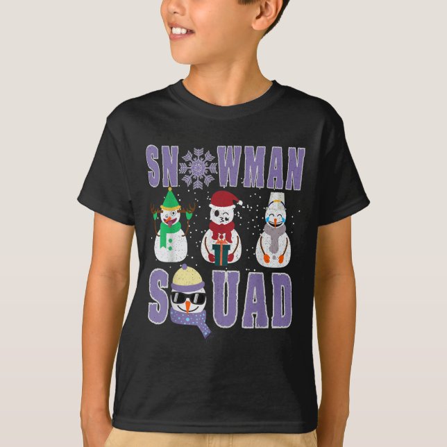 Snowman Squad Funny Family Matching, Teacher And S T-Shirt (Front)