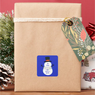 snowman square sticker