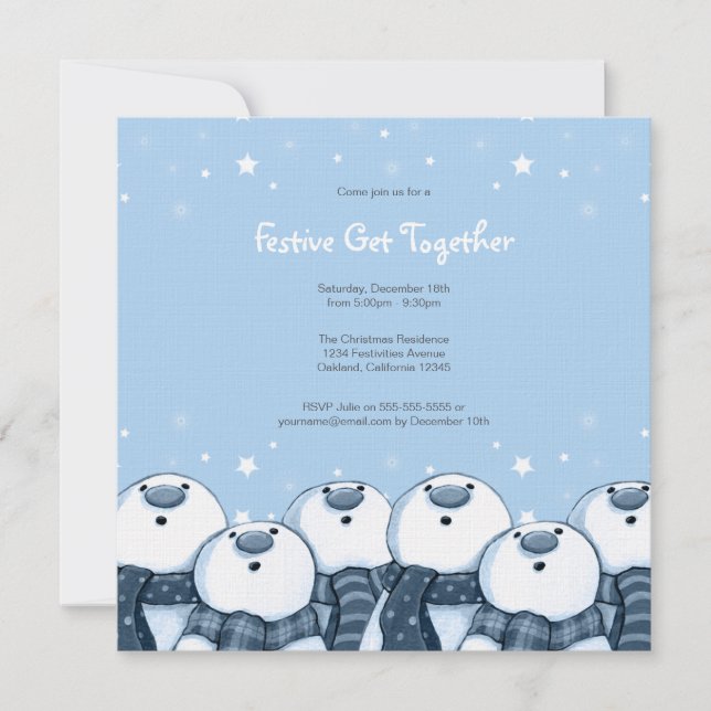 Snowman Stargazers| Invitations du Festif Party (Devant)