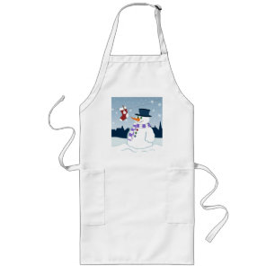 Snowman & Stocking Christmas Long Apron