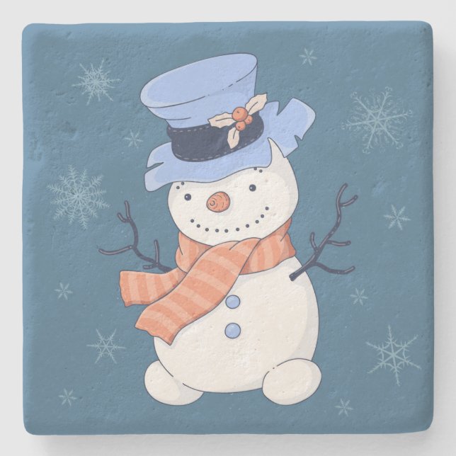 Snowman Stone Coaster (Front)