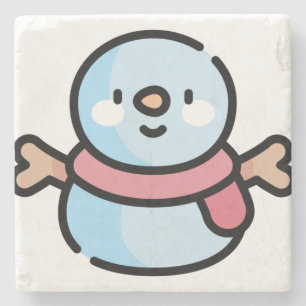snowman stone coaster