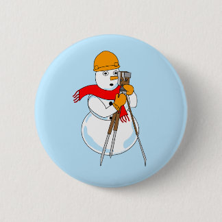 Snowman Surveyor 2 Inch Round Button