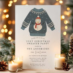 Snowman Tacky Ugly Christmas Sweater Party Invitation<br><div class="desc">Snowman Tacky Ugly Christmas Sweater Party Invitation. Personalize this custom holiday design with your own party details. Perfect for a family Christmas dinner or for a Corporate holiday party!</div>