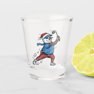  Snowman Tennis Player Christmas 2026 Holiday   Shot Glass