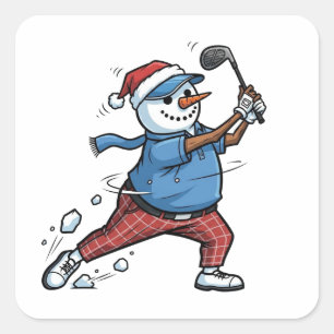  Snowman Tennis Player Christmas 2026 Holiday   Square Sticker