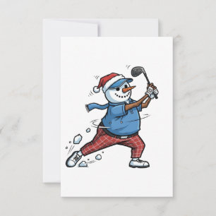 Snowman Tennis Player Christmas 2026 Holiday Thank You Card