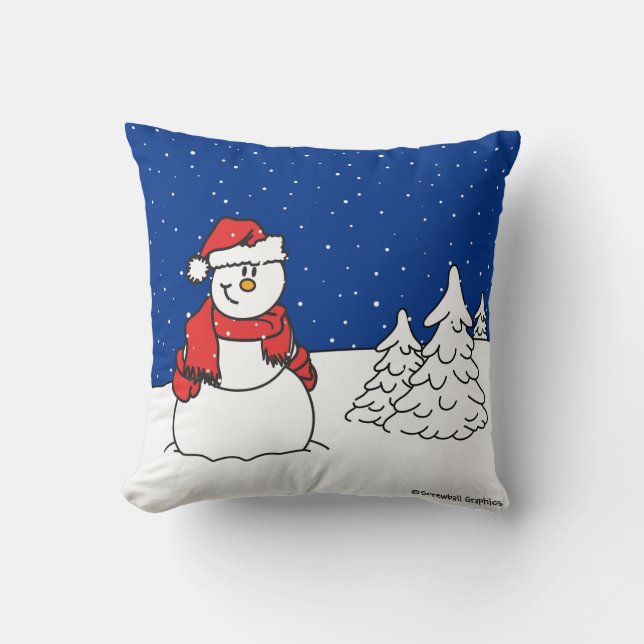 Snowman Throw Pillow (Front)