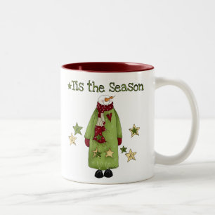 Snowman Tis the Season Two-Tone Coffee Mug