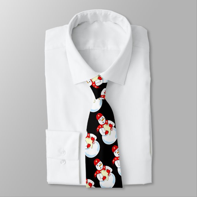 Snowman Tooth Neck Tie (Tied)