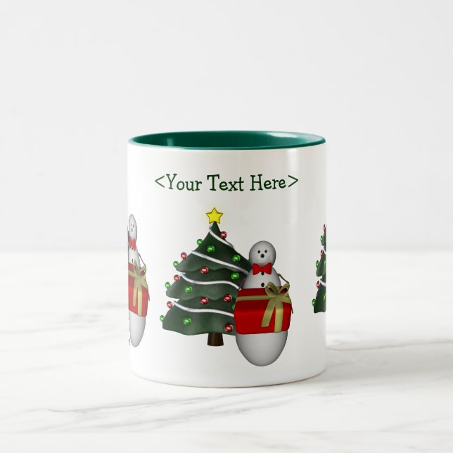 Snowman Tree Mug de Noël personnalisé (Centre)