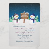 Snowman Twins Invitation