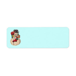 Snowman vintage avec Poinsettia
