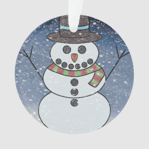 Snowman w/BG - Acrylic Ornament