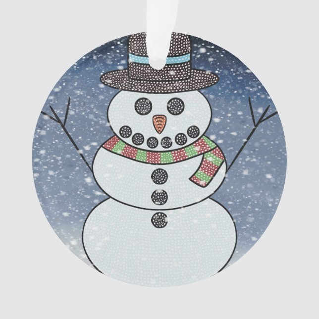 Snowman w/BG - Acrylic Ornament (Front)
