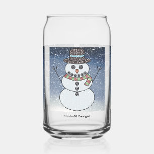 Snowman w/BG - Glass Can