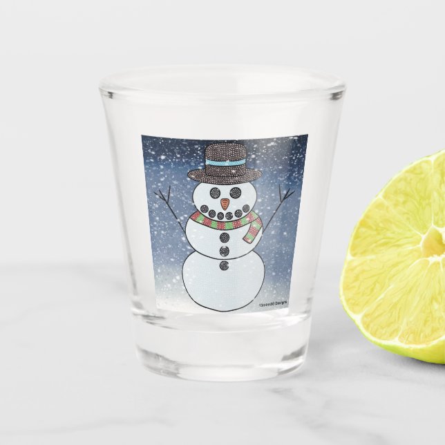 Snowman w/BG - Shot Glass (Front)