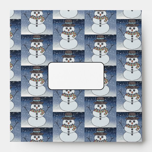 Snowman w/BG - Square Envelope (Front)