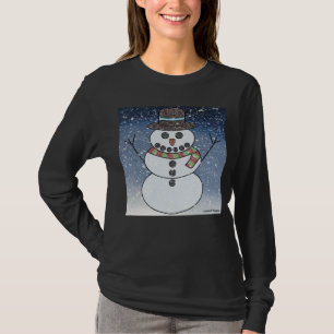 Snowman w/BG (vivid) - Women's Long Sleeve Shirt
