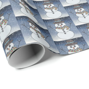 Snowman w/BG - Wrapping Paper