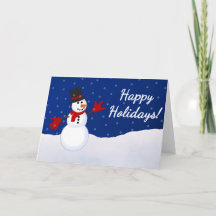 Snowman w/ I Love You ASL Handshape Christmas Card