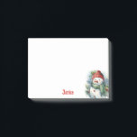 Snowman Watercolor Add Name Cute Christmas Gift Post-it Notes<br><div class="desc">Snowman Watercolor Cute Christmas Gift</div>