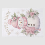 Snowman Watercolor Pink Winter Christmas Tissue Paper<br><div class="desc">Snowman Watercolor Pink Winter Christmas</div>