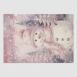 Snowman Watercolor Pink Winter Christmas Tissue Paper<br><div class="desc">Snowman Watercolor Pink Winter Christmas</div>