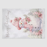 Snowman Watercolor Pink Winter Christmas Tissue Paper<br><div class="desc">Snowman Watercolor Pink Winter Christmas</div>