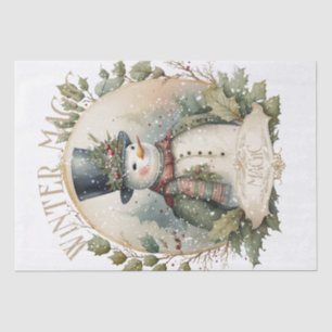 Snowman Watercolor Winter Christmas Tissue Paper