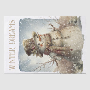 Snowman Watercolor Winter Christmas Tissue Paper