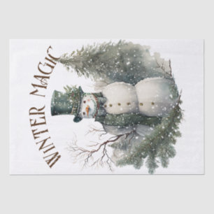 Snowman Watercolor Winter Christmas Tissue Paper