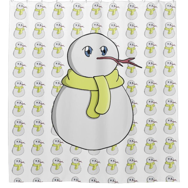 Snowman wearing a yellow scarf (Front)