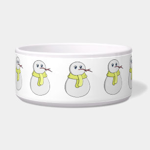 Snowman wearing a yellow scarf
